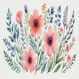 watercolor flowers clipart
