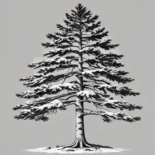 black and white pine tree clipart