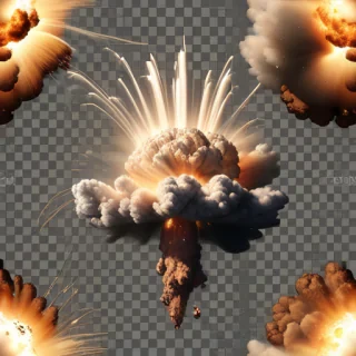 explosion with transparent background