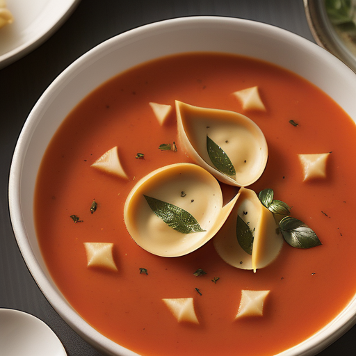 roasted red pepper ravioli soup