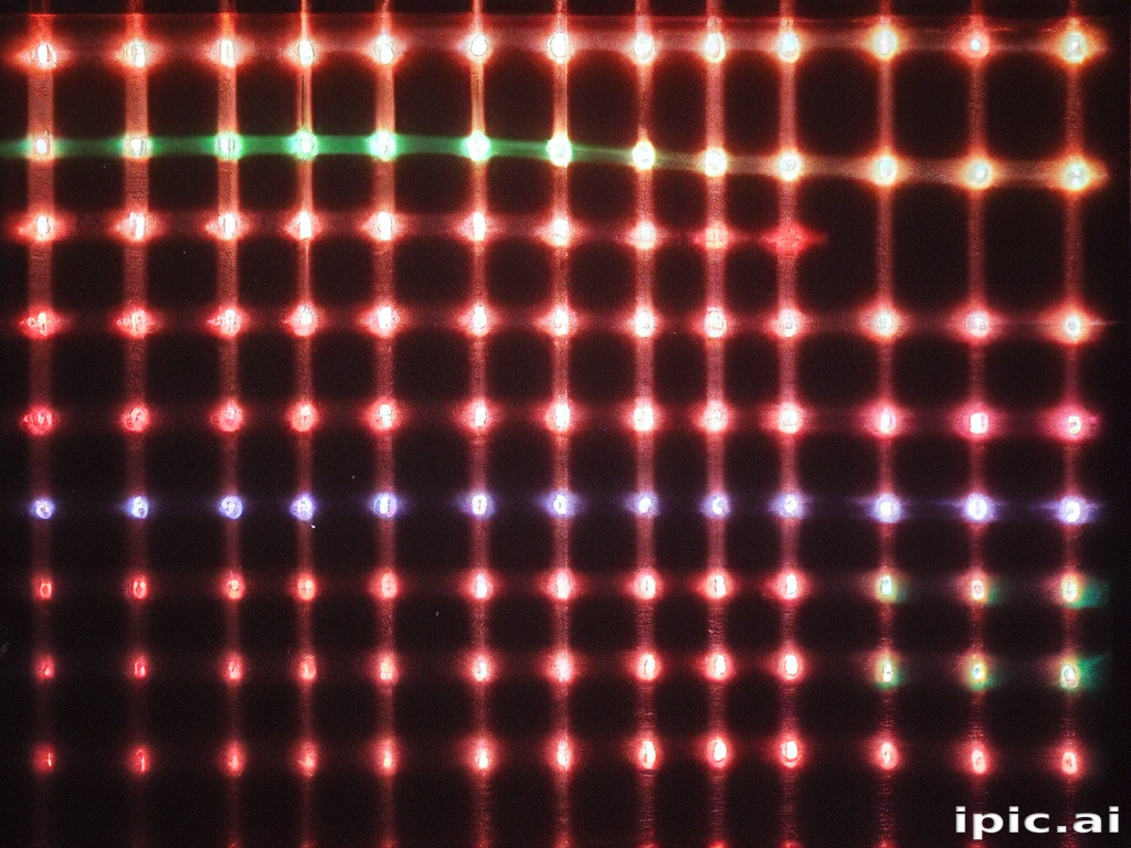 Table Grid Light Example Colorful Display of Lights Creating a Grid Pattern with Vibrant Hues