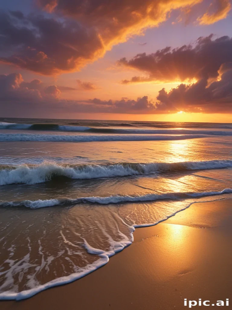 sun set on beach