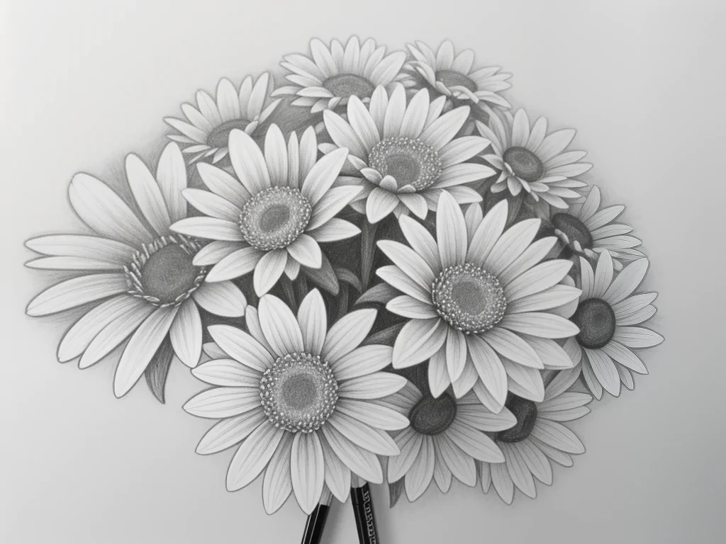 pencil drawing flowers