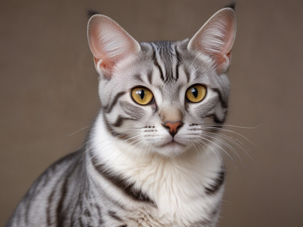 Captivating Close-Up Portrait of a Beautiful Silver Tabby Cat