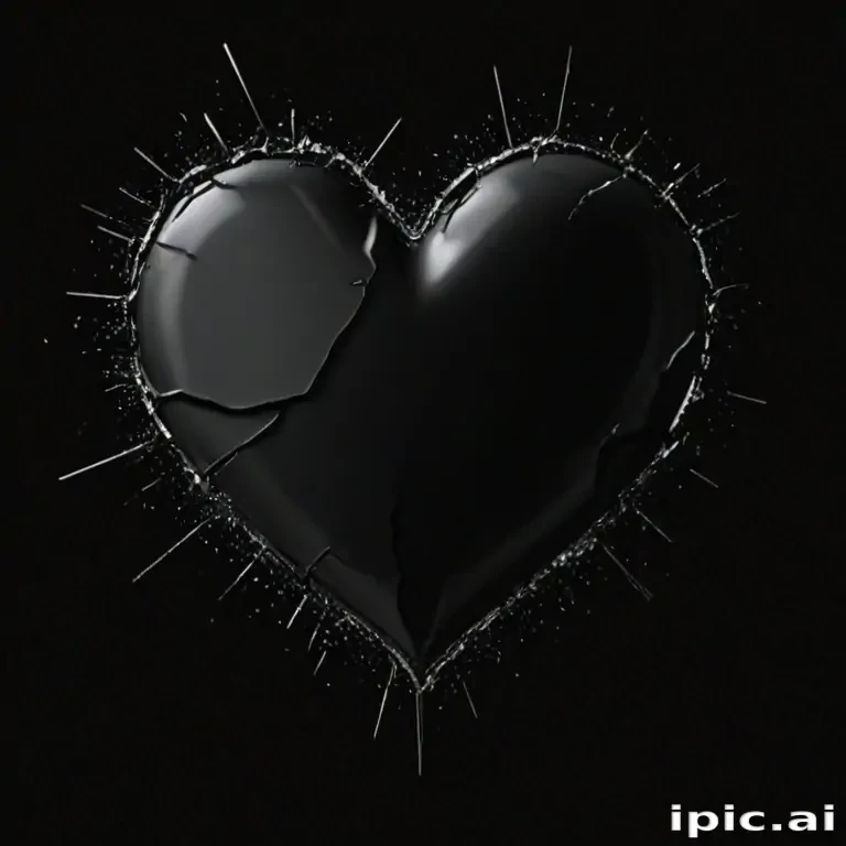 broken heart black background