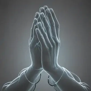 transparent praying hands