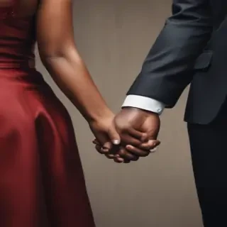 black couple holding hands