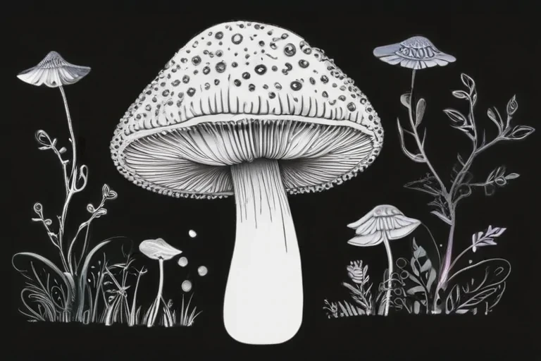 mushroom clip art black and white
