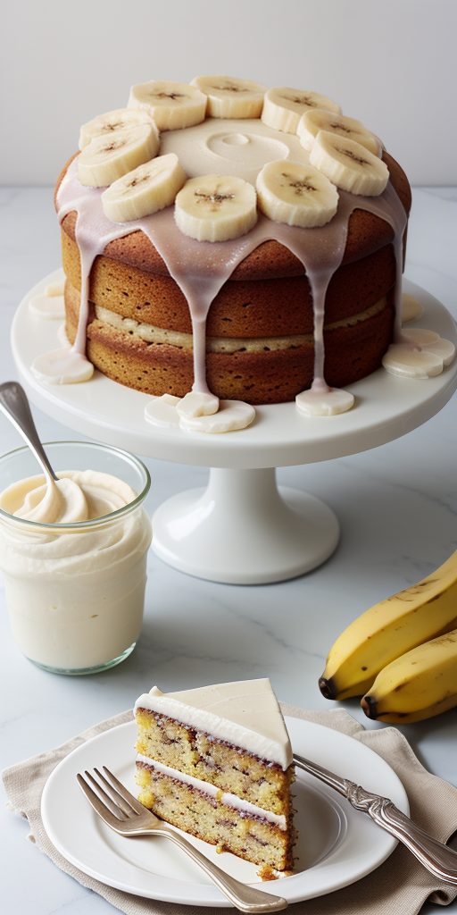 banana cake with banana frosting