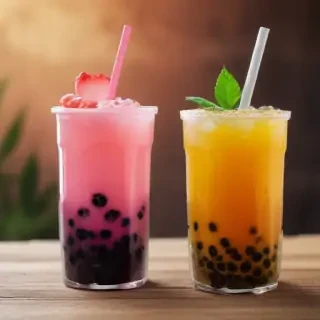 aesthetic boba tea background