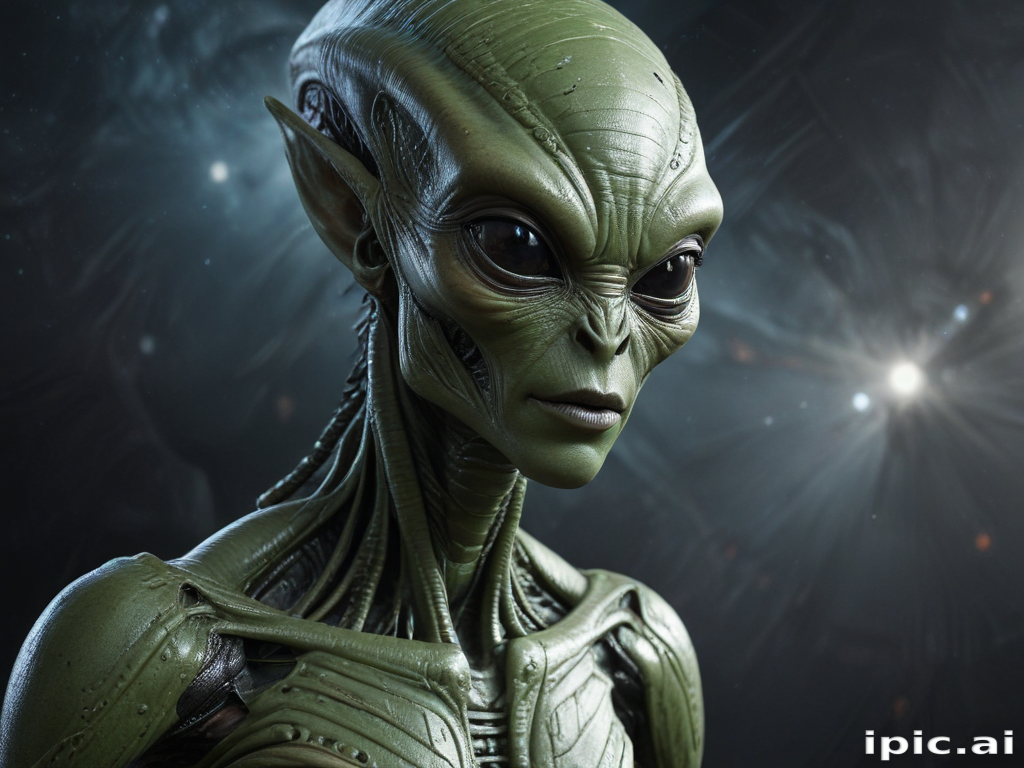 Intriguing Alien Being with Unique Features in a Cosmic Background