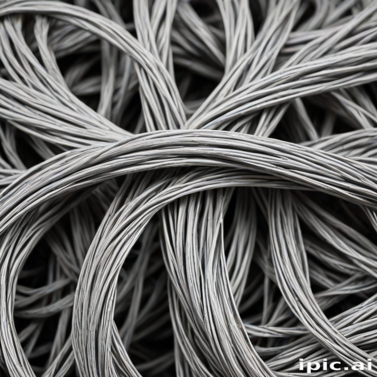 Intricate Pattern of Interwoven Metallic Wires Creating a Textured Surface.