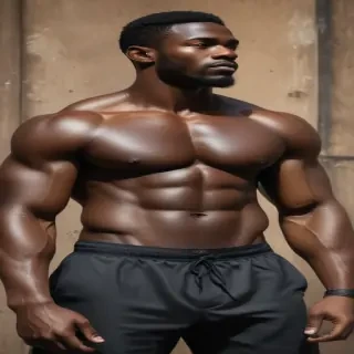 black shirtless man