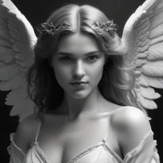 black and white angel drawings