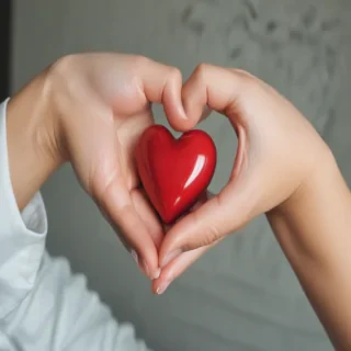 hand heart aesthetic