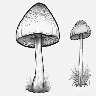 mushroom clipart black and white