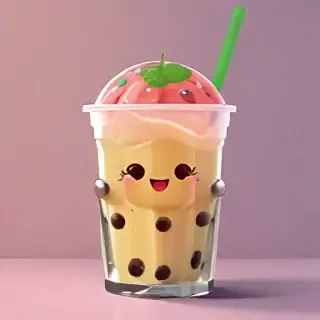aesthetic cute boba wallpaper