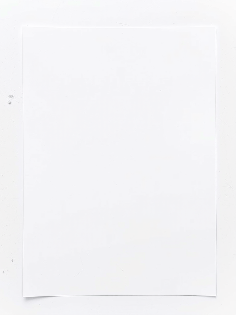 Create a high-resolution image of a blank document with a clean, minimalist design, captured with a DSLR camera at f/2.8 aperture, ISO 100, 1/200s shutter speed, top-down view, natural lighting, and sharp focus.