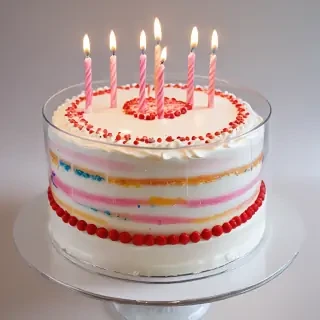 transparent birthday cake