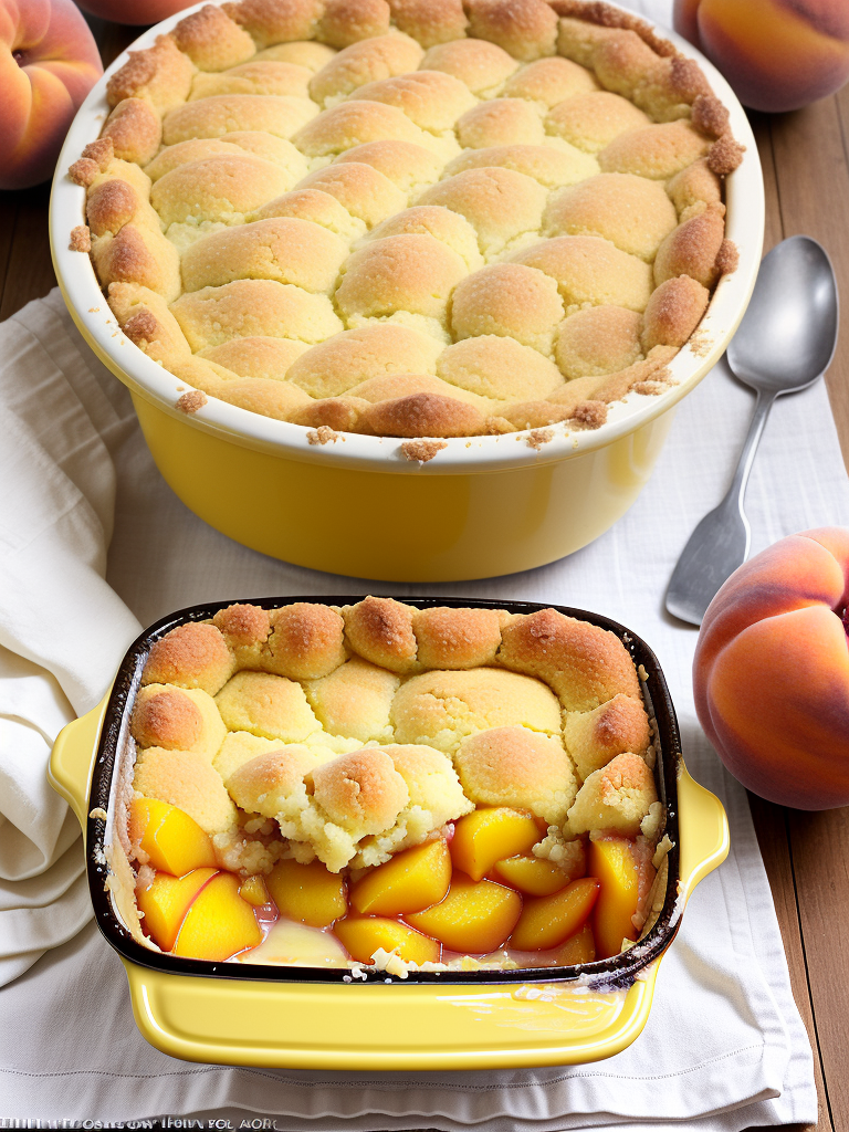 yellow cake mix peach cobbler