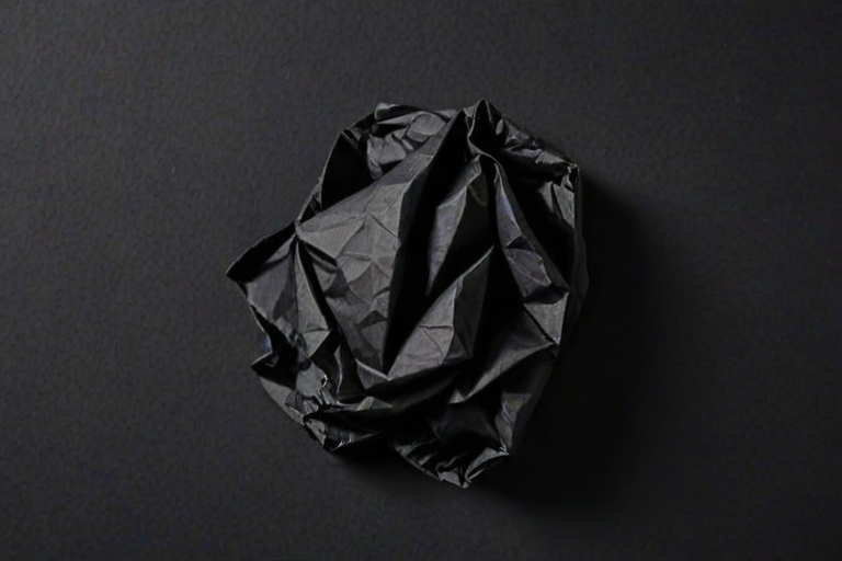 crumpled black paper