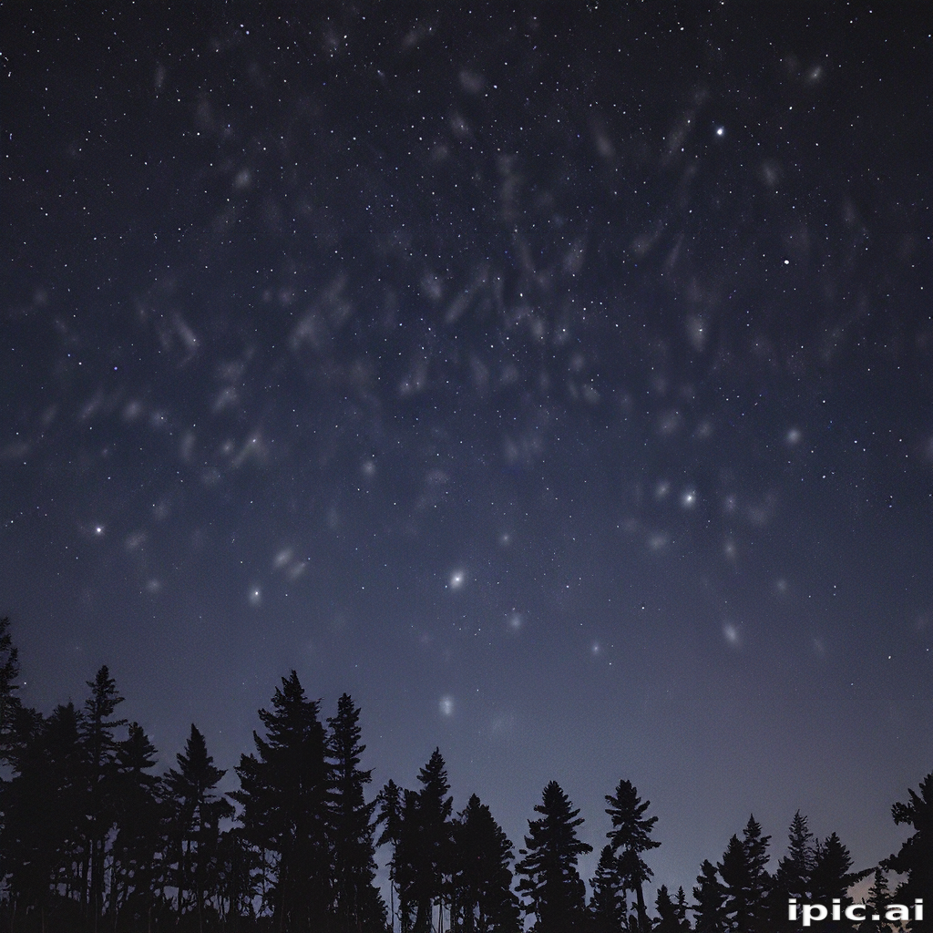 Majestic Night Sky Filled with Stars Above a Dark Forest Landscape