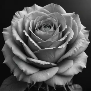 rose drawing black and white