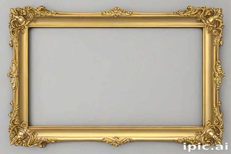 rectangle golden frame png