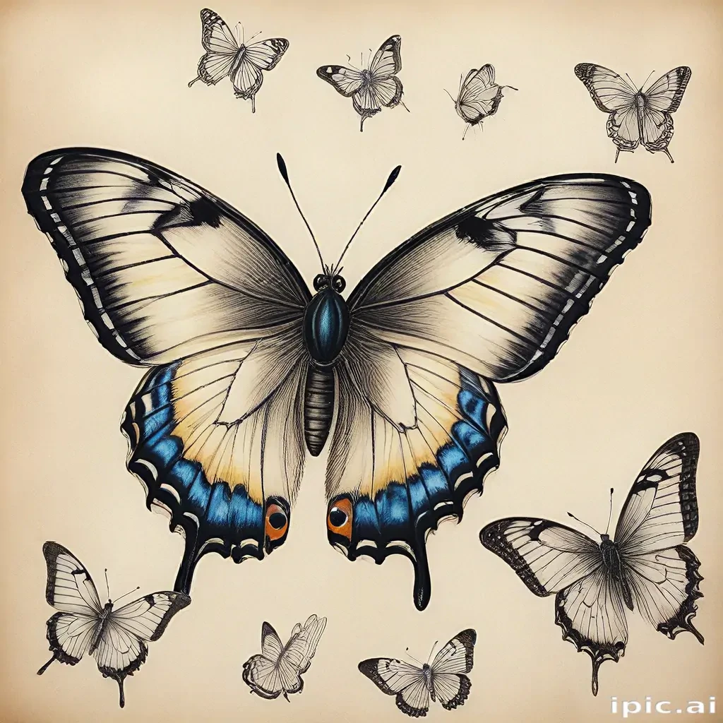 images of drawings of butterflies