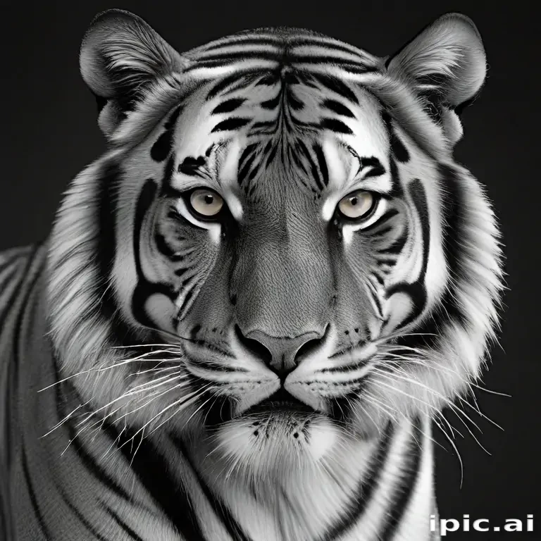 tiger clipart black and white
