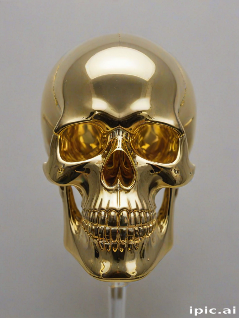 transparent gold skull