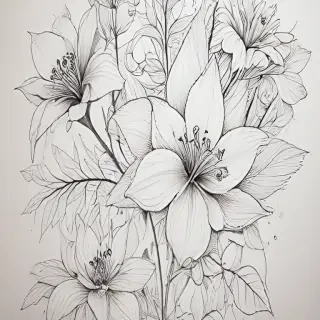 line work flowers