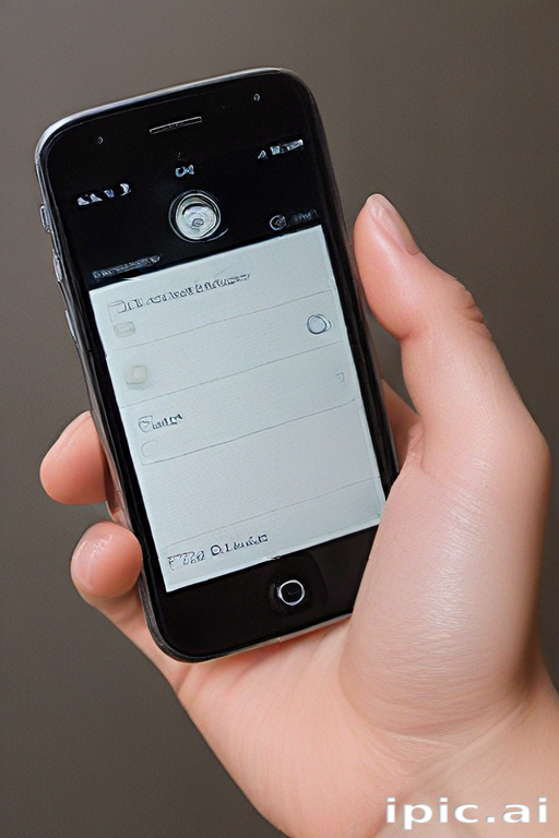 Close-Up of a Hand Holding a Smartphone with a User Interface Display