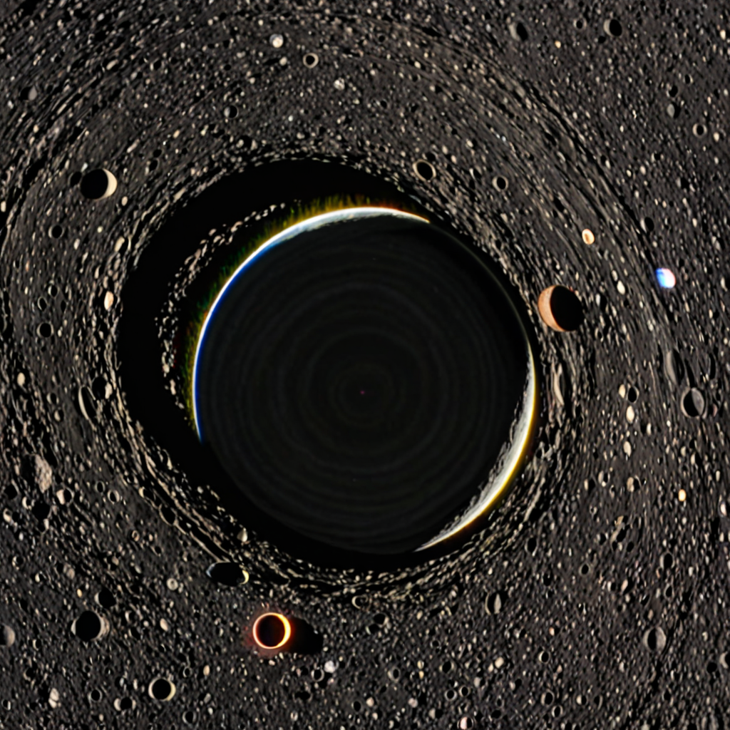 pluto with a ring seen from the moon