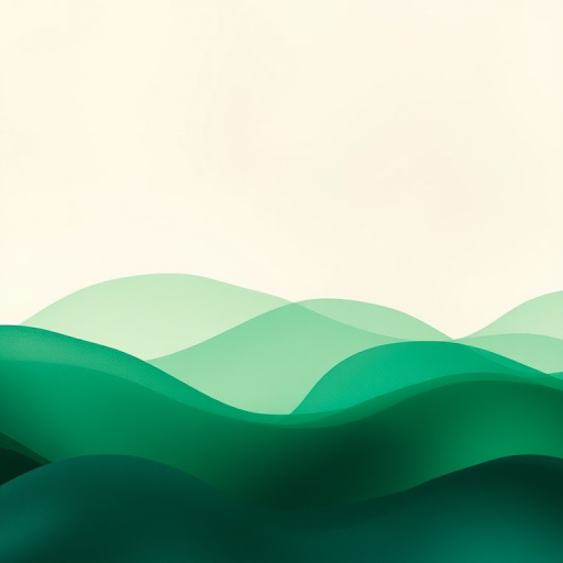 Create an abstract background with overlapping green waves, using a soft focus lens at f/4 aperture, ISO 100, shot with a DSLR camera from a top-down view to enhance colors and smoothness.