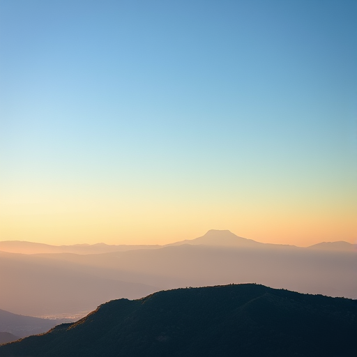 Generate a high-quality digital image of a serene landscape featuring mountains and a clear sky, shot with a Canon EOS R5 at f/8, ISO 100, 1/200s, using a wide-angle lens in HDR style for enhanced detail and vibrant colors.