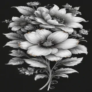 flower clip art black and white