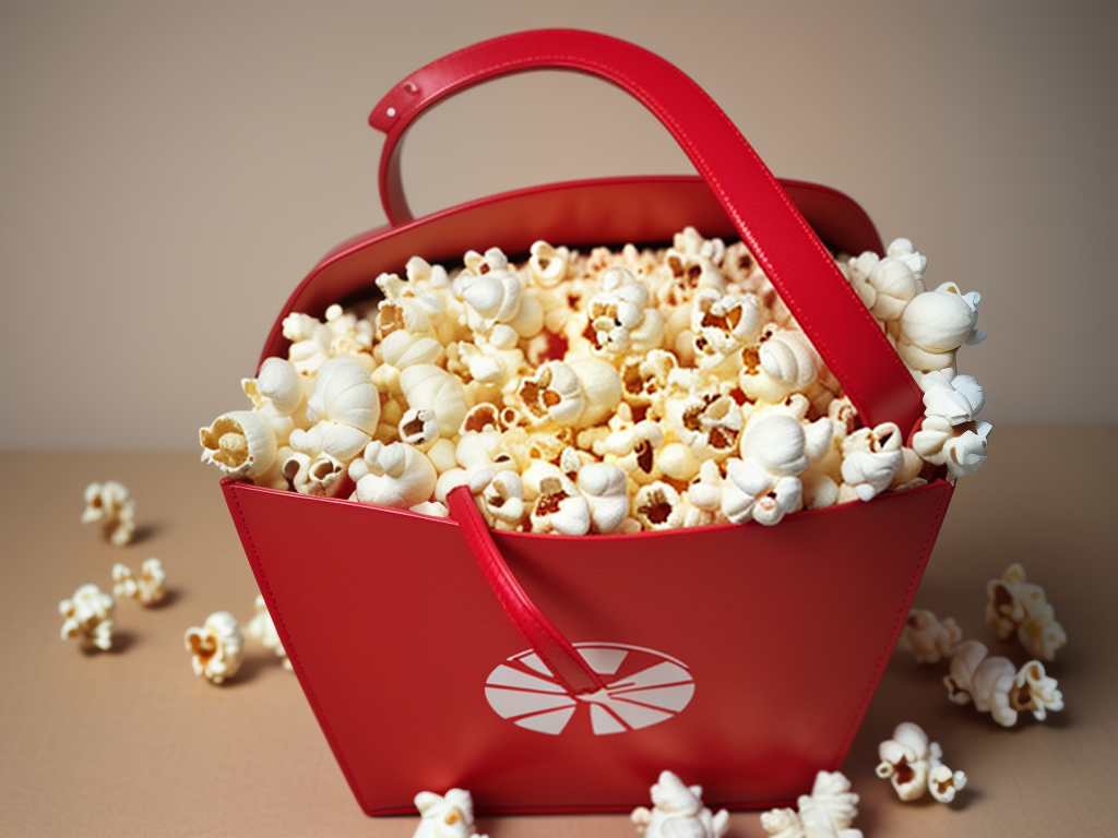 popcorn in a red bag