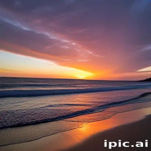 sun set on beach