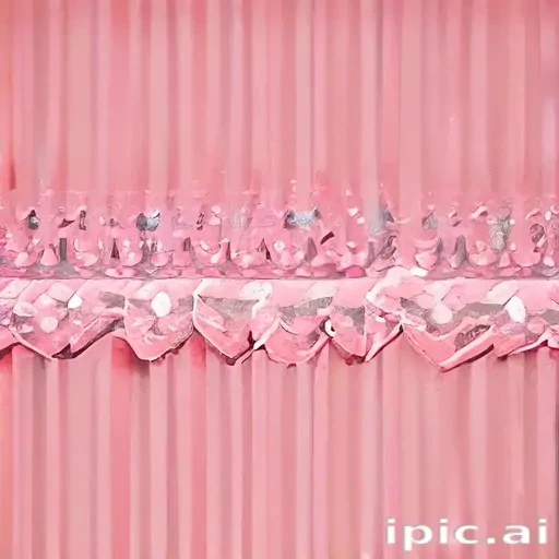 Pink Rafters Soft Pink Drapery with Delicate Ruffles and Shimmering Textures for ...