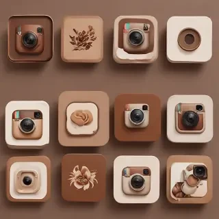 aesthetics brown instagram highlight icons