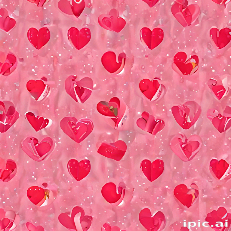 A Vibrant Pattern of Colorful Hearts on a Soft Pink Background