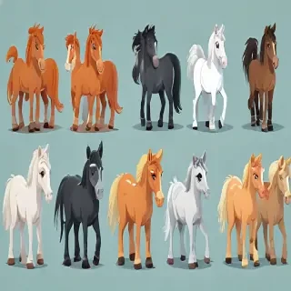 cartoon horses
