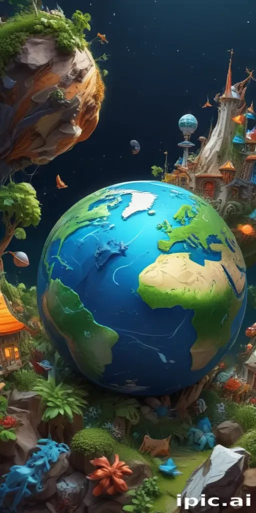 cartoon picture of the planet earth