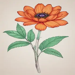 color drawing flowers