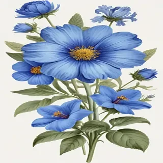 blue flowers clipart