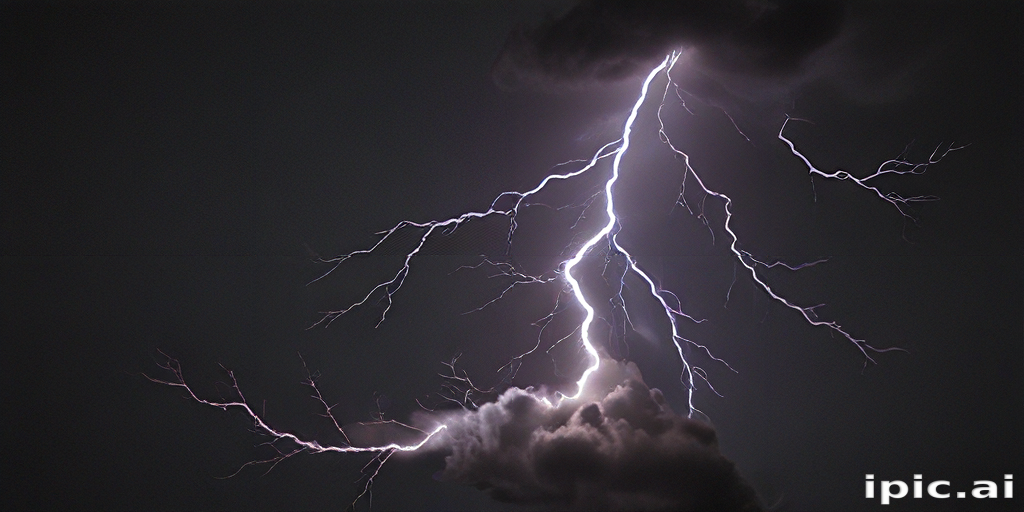 Majestic Lightning Strikes Dramatically Against Dark Stormy Clouds at Night