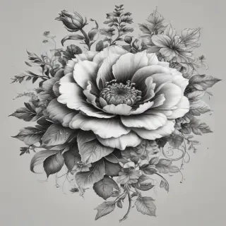 flower clipart black and white