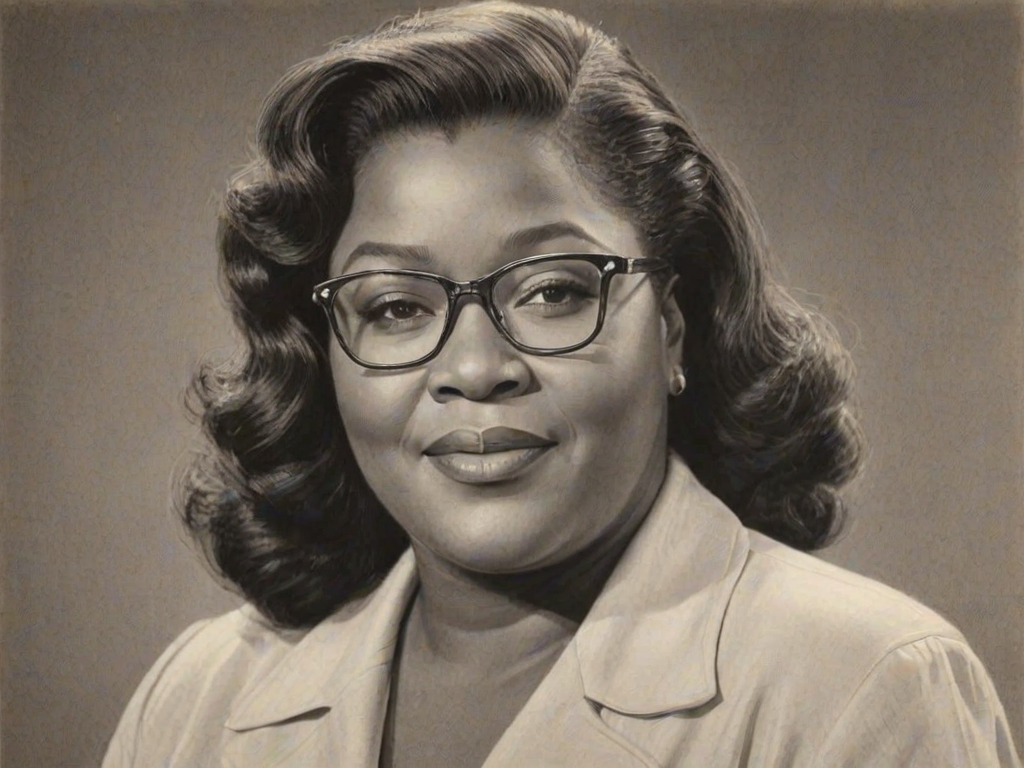 Charming Loretta Devine, pencil sketch, portrait of Sublime woman 1946s in glasses, hair style beatnik, outline, clear lines, fine lines, 8k