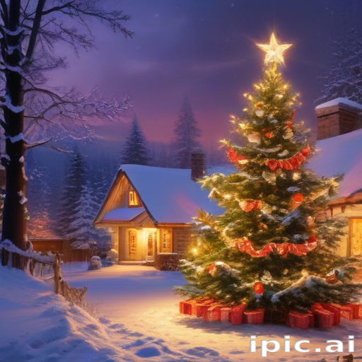A Cozy Winter Scene Featuring a Beautifully Decorated Christmas Tree ...